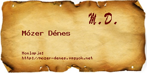 Mózer Dénes névjegykártya