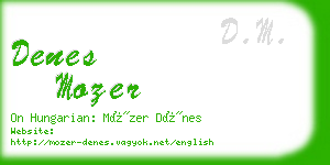 denes mozer business card